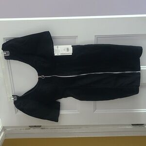 Black Denim zipper front dress